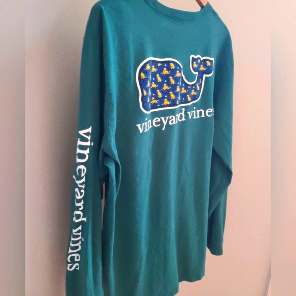 Yellow Lab Vineyard Vines mens long sleeve green shirt size XL - Picture 4 of 8